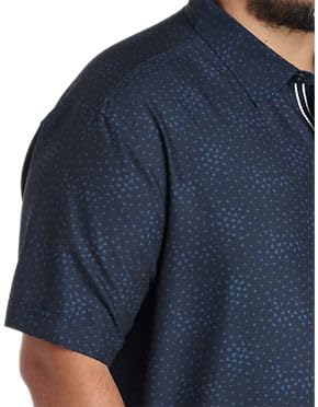 DXL Microfiber Geometric Print Sport Shirt Navy 2XL - Image 2