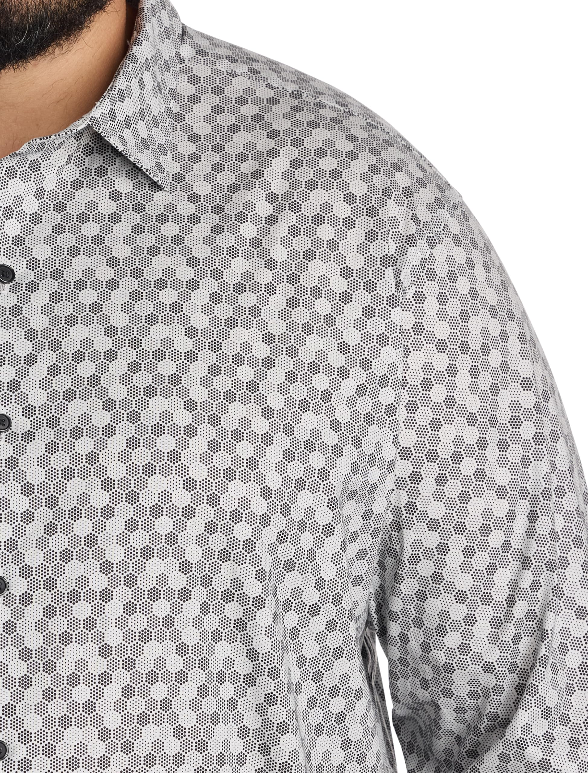 DXL Tonal Dotted Sport Shirt Grey Black 1XL - Image 3