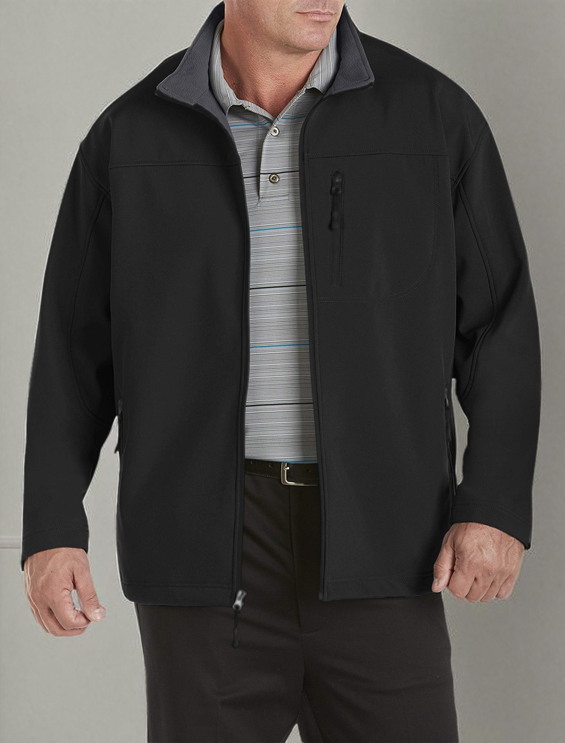 Harbor Bay by DXL Men's Big and Tall Bonded Fleece Jacket | Fleece Lined Interior and Smooth Full-Zip Outer Shell - Image 4