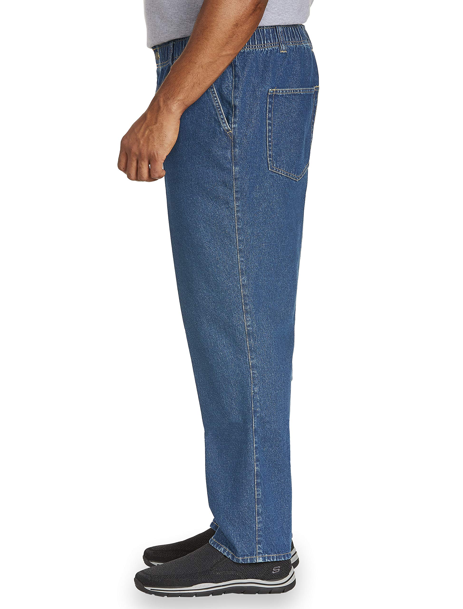 Harbor Bay by DXL Men's Big and Tall Full Elastic Waist Jeans | All-Day Comfort with Loose Fit, Elasticized Comfort Waistband - Image 3
