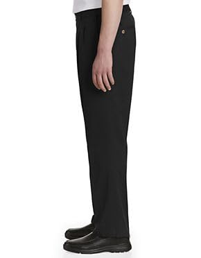 Harbor Bay by DXL Men's Big and Tall Waist-Relaxer Pleated Twill Pants | Flat Front Style, Elasticized Comfort Waistband - Image 3