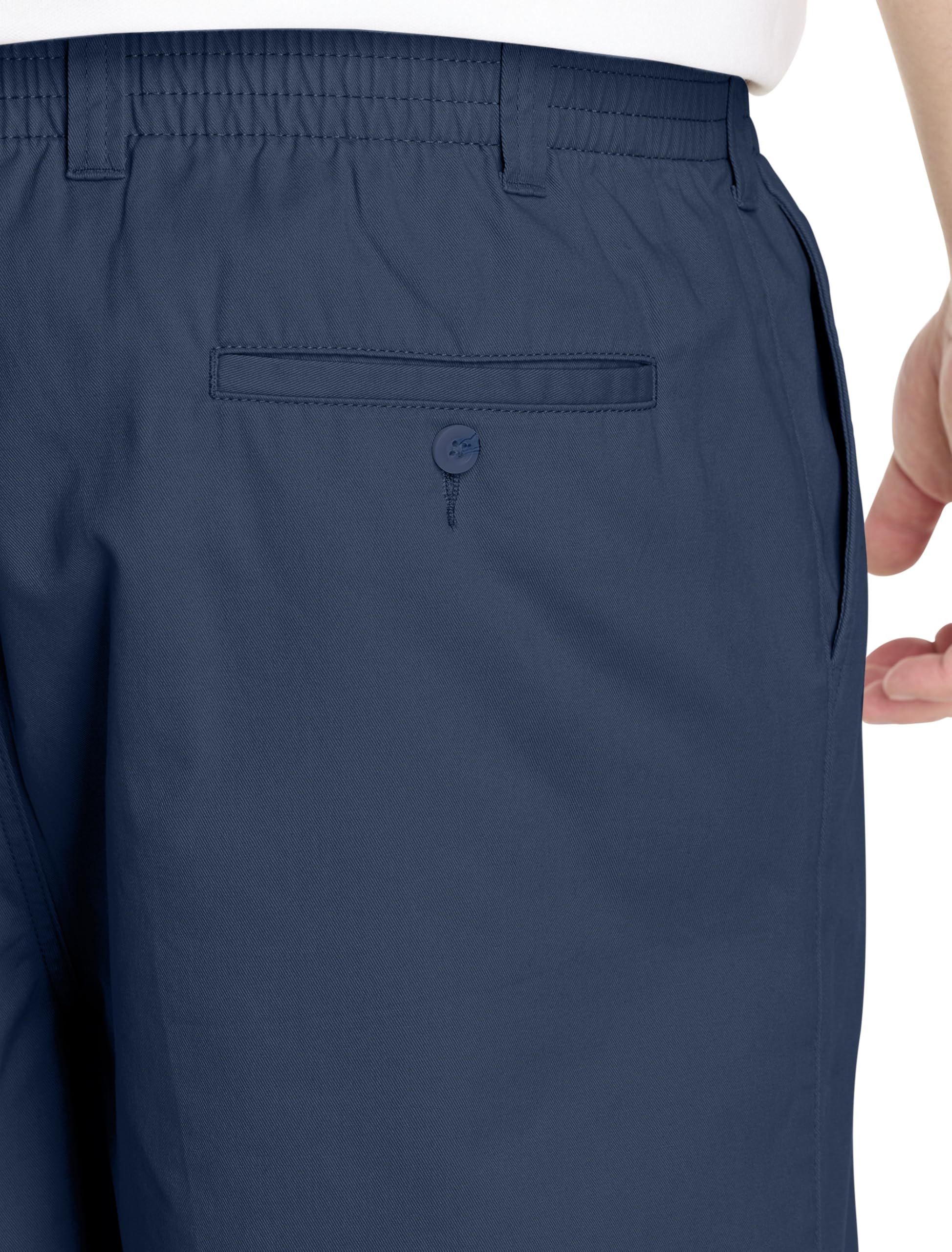 Harbor Bay Elastic-Waist Cotton Shorts Navy 2XL - Image 3
