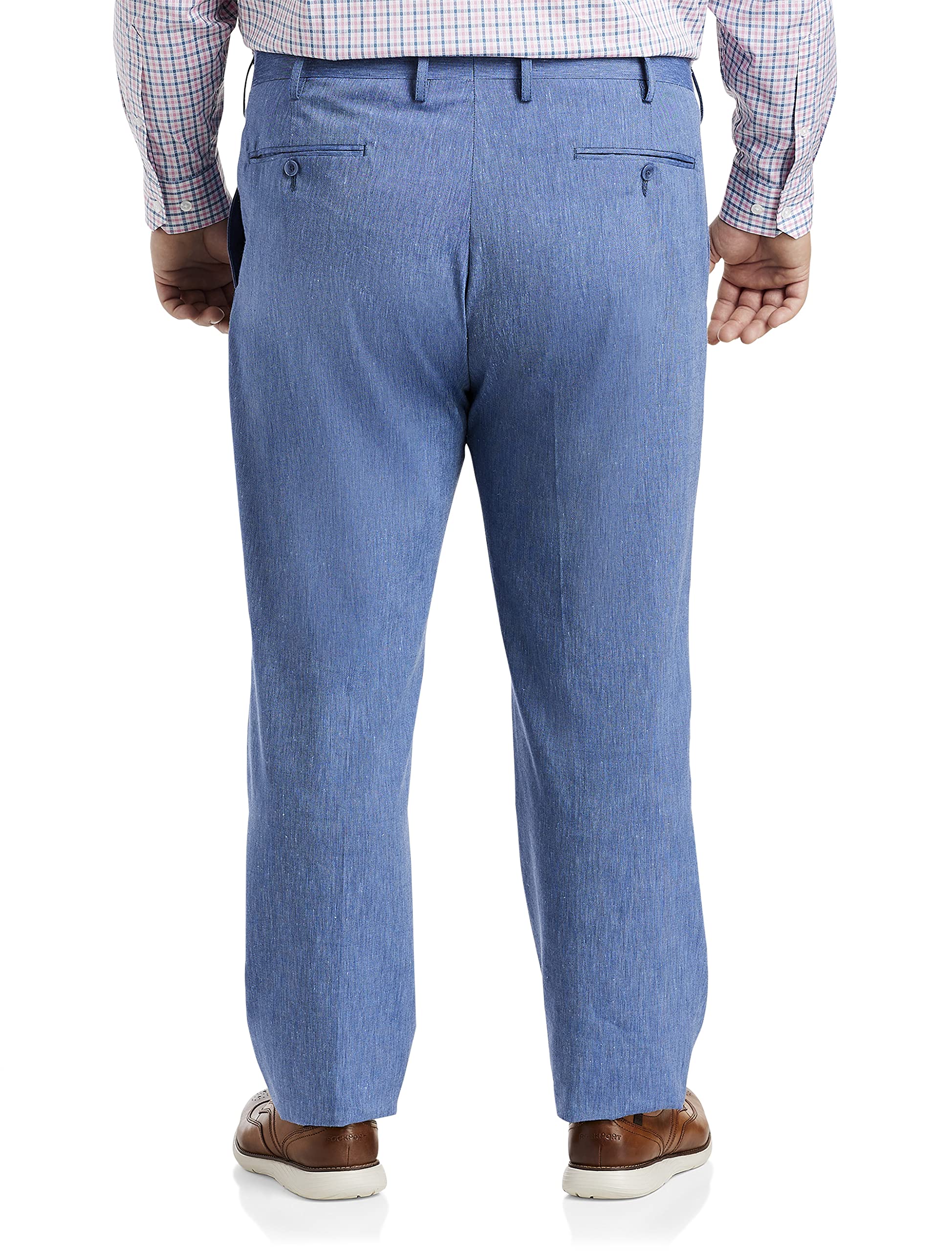 Oak Hill by DXL Men's Big and Tall Linen-Blend Suit Pants Blue 46 x 30 - Image 2