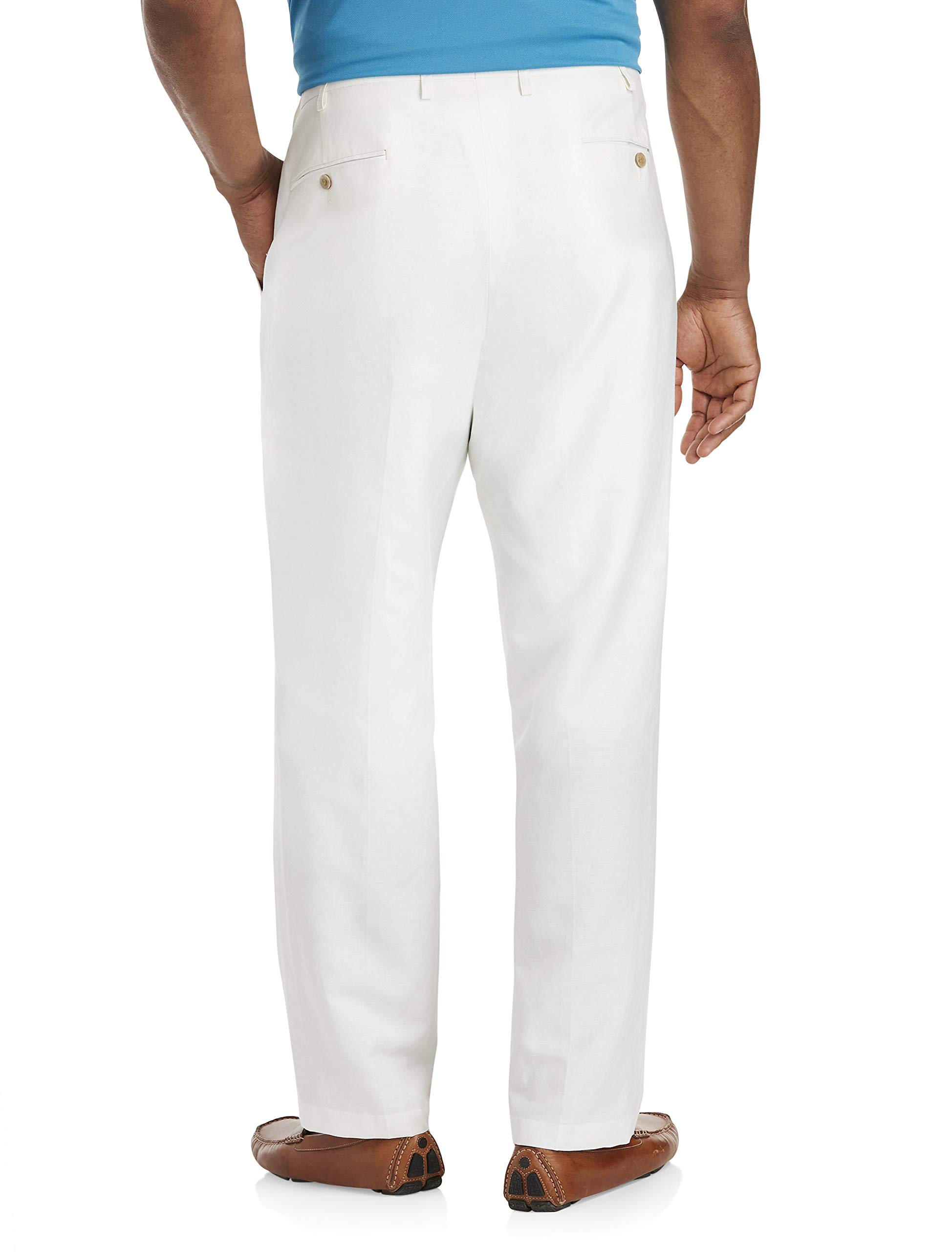 Oak Hill by DXL Men's Big and Tall Linen-Blend Suit Pants White 48 x 30 - Image 2