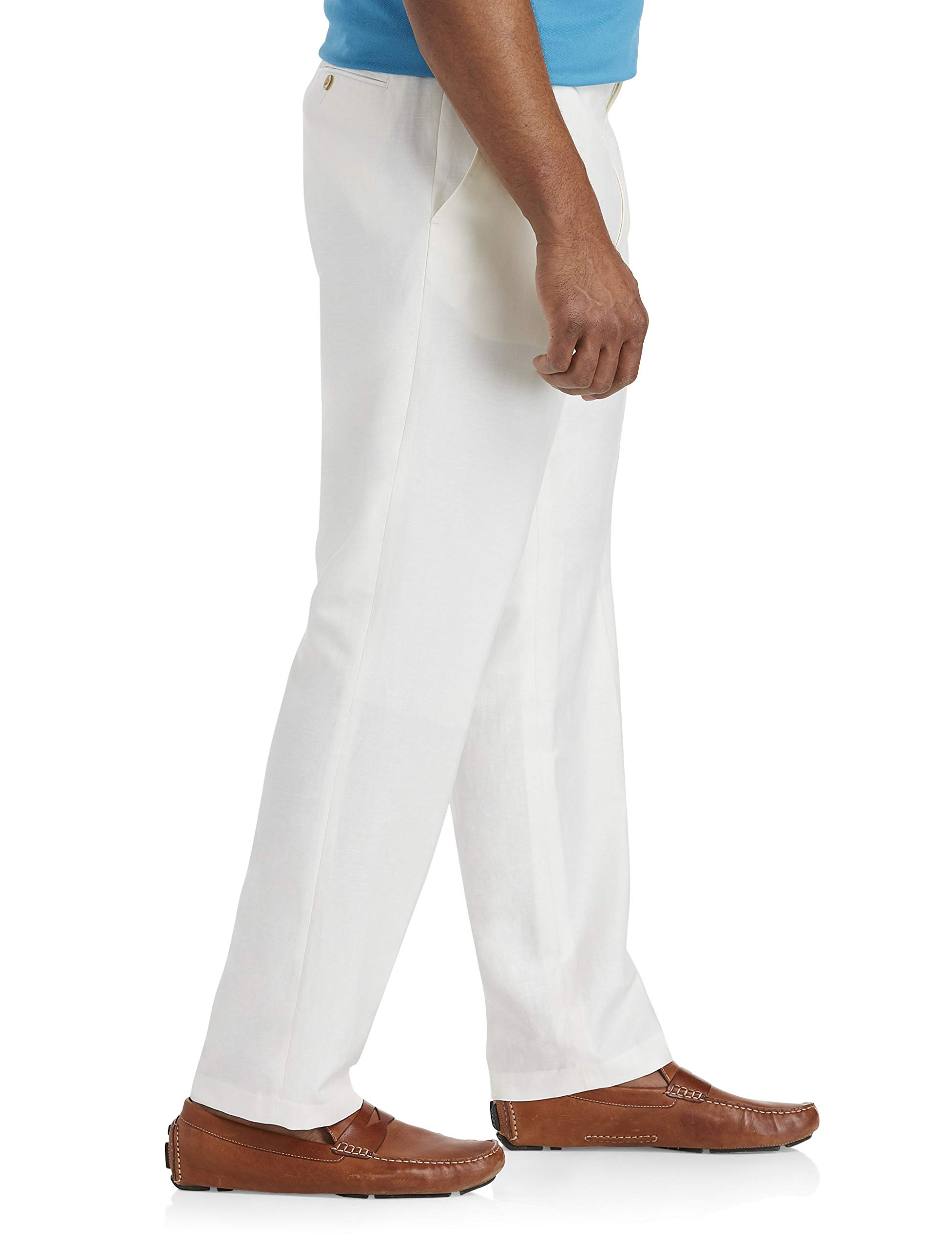 Oak Hill by DXL Men's Big and Tall Linen-Blend Suit Pants White 48 x 30 - Image 3