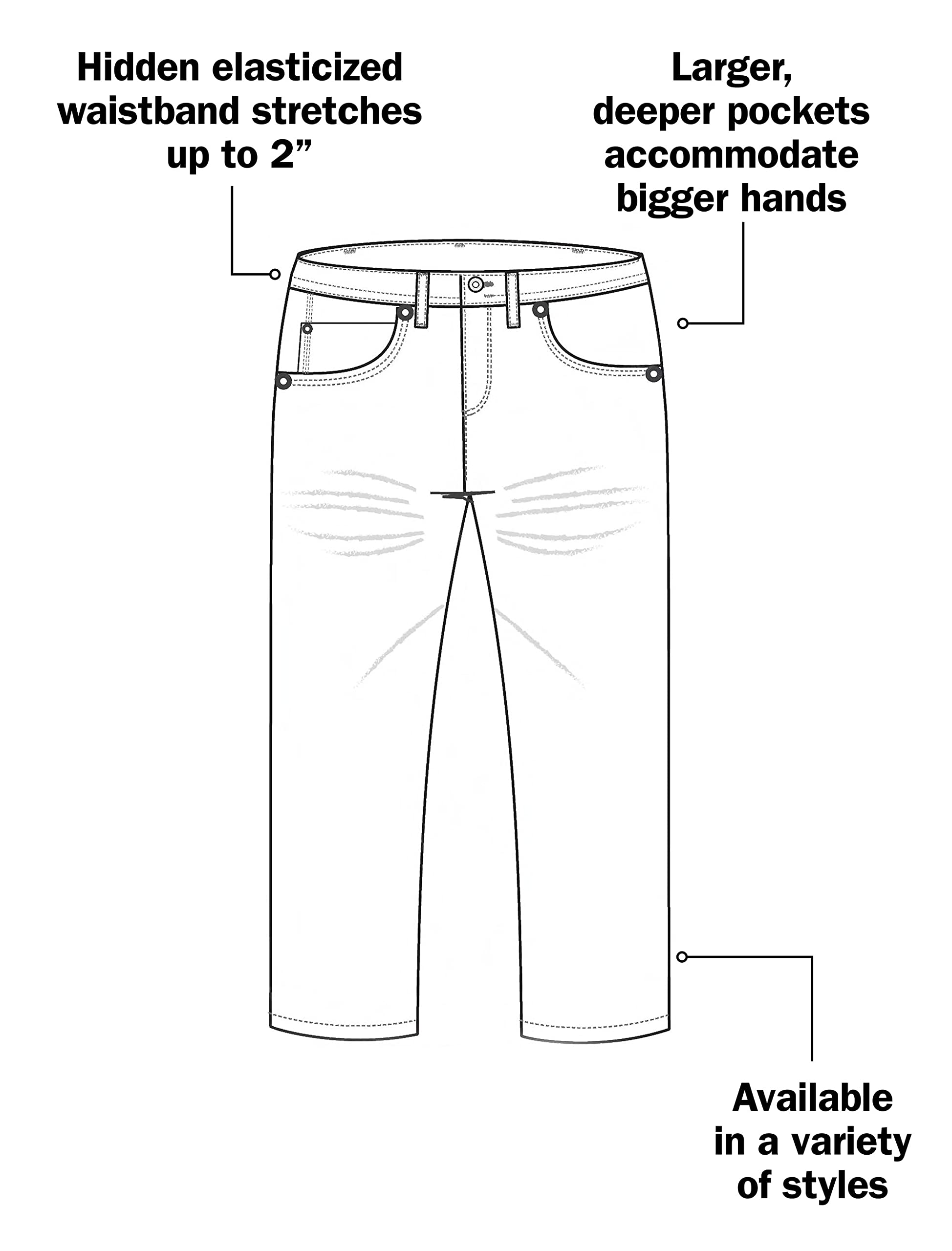 Oak Hill by DXL Men's Big and Tall Microfiber Waist-Relaxer Pants - Image 3