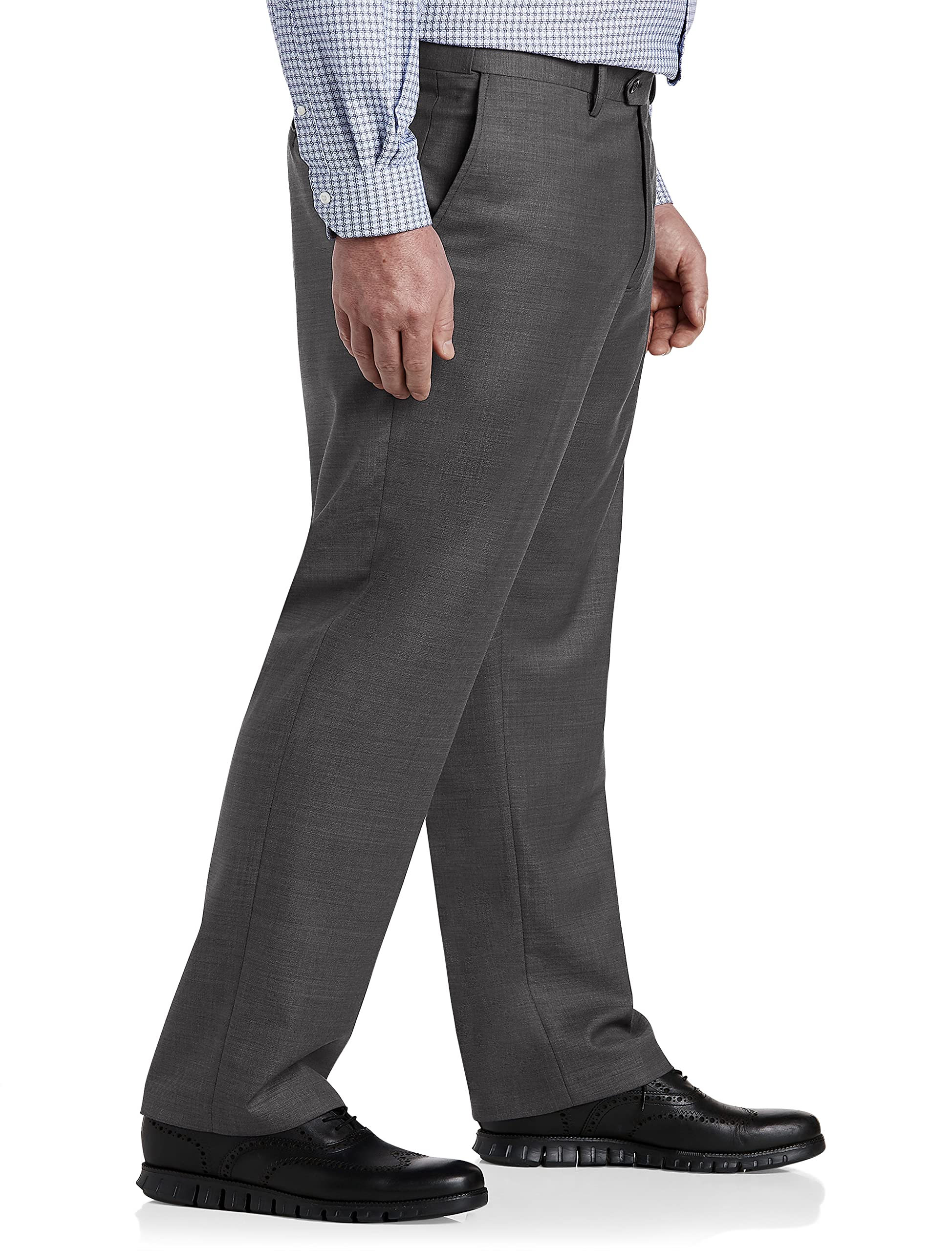 Oak Hill Premium by DXL Men's Big and Tall Sharkskin Suit Pants Grey 46 x 30 - Image 3